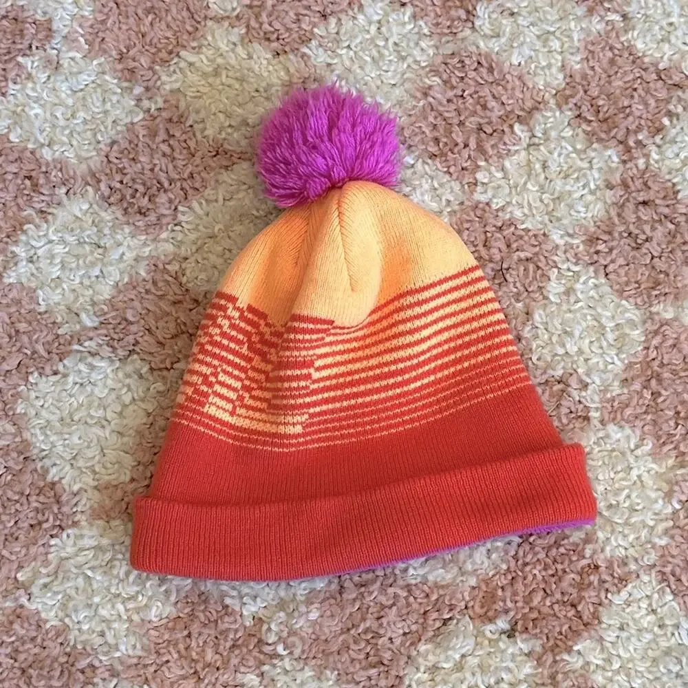 Nike Youth Pom Stripe Knit Beanie Hat